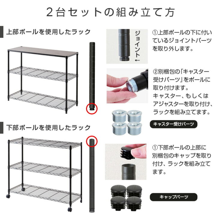 楽天市場】ルミナス ノワール 2台セット 黒 ラック スチール 