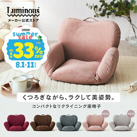 【新色登場】＼美姿勢を保つコンパクト座椅子／ 座椅子 コンパクト おしゃれ 姿勢矯正 肘掛け 座椅子 肘付 小さい 座椅子 肘付き リクライニング 腰痛 背筋 骨盤 授乳 ベッド上 座椅子姿勢 椅子 高齢者 持ち運び 腰 姿勢サポート 子ども ペット ルミナス かわいい DZSR