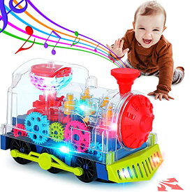 子供のおもちゃ 機械式ギアトレイン 電気自動車のおもちゃ ミュージカル 知育玩具 男の子 女の子 クールな光と効果音付き カラフル 運転 車の照