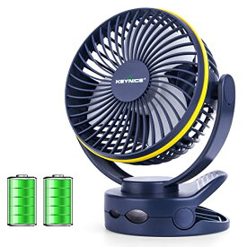 KEYNICE usb扇風機 卓上扇風機 クリップ 充電式 ミニ扇風機 超強風 静音 風量4段階調節 360度角度調整 長時間連続使用 LEDラ