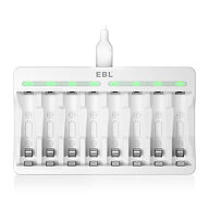 EBL 電池充電器 単3 単4 ニッケル水素/ニカド充電池に適用 LED充電表示 電池の充電1- 8本自由対応 電池じ…
