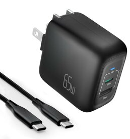 SUKEY PD 充電器 65W タイプC 急速充電器 折り畳み式 2ポート(USB-C*1とUSB-A*1) GaNII窒化ガリウム USB-