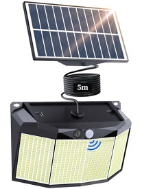 ソーラーライト 576LED 4000ルーメンセンサーライト 分離式屋外室内 強力 高感度人感センサー 太陽光発電 自動点灯 2800mAh大容