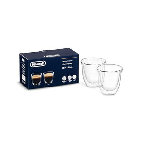 De'Longhi (デロンギ) ダブルウォールグラス DWG2S-060 コップ エスプレッソ ドピオ 60ml 2個 二重構造 保温保冷性