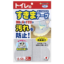 Sanko サンコー トイレ 便器すきまテープ ずれない 貼るだけ 汚れ防止 日本製 消臭 洗える おくだけ吸着 グレー 2枚 8×長さ58cm