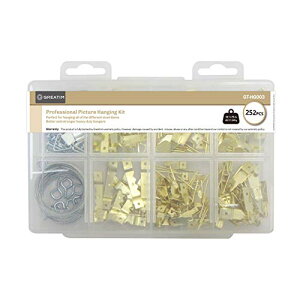 Greatim(グレートチム)石膏ボード・木壁対応 額縁金具 額掛け金具 壁掛けフック 252個セット 絵画吊り下げキット 釘付き GT-HG0