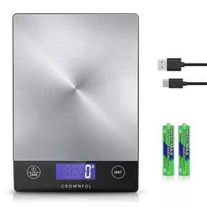 CROWNFUL Lb`XP[ 15KG USB[d XeX fW^ ͂ \ʖh h 1gP LCD fBXvC y