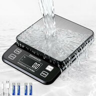 DIHAKARI大型キッチンスケール 防水IP67 計量器 洗える はかり 丸洗いOK 測り 5KG 0.1g単位 デジタルスケ…