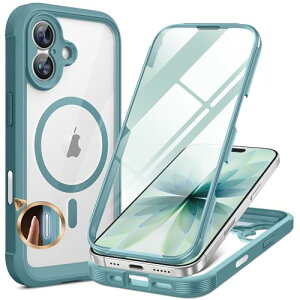 Miracase iPhone17 �P�[�X MagSafe�Ή� �X�}�z�P�[�X ��Phone17 �p �J�o�[ 9H �����K���X 360°�ی� �S�g