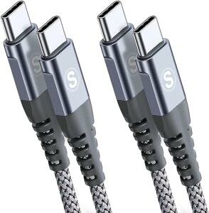 �^�C�vc �P�[�u�� 1M/2�{�Z�b�gPD�Ή� 60W�}���[�d(USB C&USB C �P�[�u��) iPhone17 16 15 �[�d�� Type