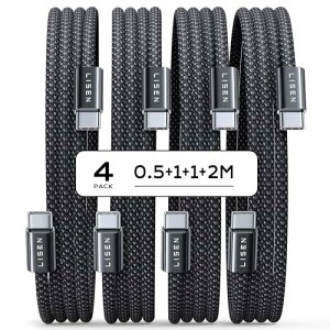 LISEN USB C & USB C �P�[�u�� �}���[�d60W/4�{Type-c �P�[�u�� �^�C�vc (�Ƒ��̃f�o�C�X�A��Z�b�g�ł܂��Ȃ�)