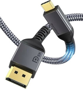 VESA�F�؍ς݁EDP1.4Maxonar 8K USB C to DisplayPort �ϊ��P�[�u�� 1M 4K@60Hz/144Hz/12