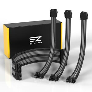 EZDIY-FAB PC�p�X���[�u�P�[�u�� GPU/CPU�ppc�d�� ATX 3.0/3.1�K�i�Ή� 18AWG �����\���c 24�s��ATX (