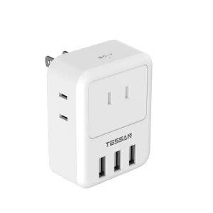 USB �R���Z���g�^�b�v TESSAN usb �[�d�^�b�v ���K�[�h�t 3��AC�� 3��type-A�|�[�g �����R���Z���g �^�R���z�� ���{����