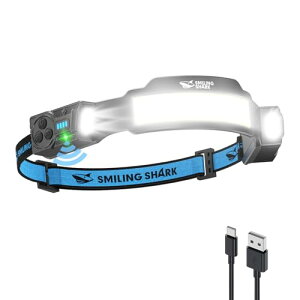 Smiling Shark �w�b�h���C�g TS-4 �V�o��E�����P�xCOB���C�g*4�E���߂ȏW�����C�g���P�x�w�b�h���C�g Type-C�[�d�� L