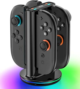 Switch 2 Joy-Con �[�d�X�^���h 4��W���C�R�� ���[ 9���[�hRGB���C�g�t�� Joy-Con 2�`���[�W�X�e�[�V���� �ߏ[�d�h