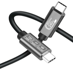 Angusplay USB-C Thunderbolt 5 �P�[�u�� 1m 240W�o�� PD3.1 �}���[�d16K@60Hz�Ή� �ő�80Gb