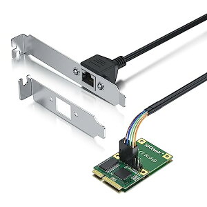 10GtekMini PCIe 1G �C�[�T�l�b�g �l�b�g���[�N �J�[�h (Intel I210AT) �P�[�u���� 30 cm �V���O�� �|�[�g