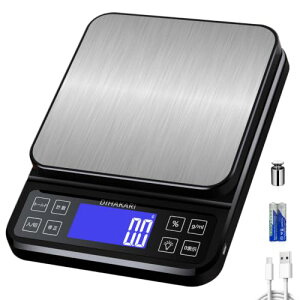 DIHAKARI��^ �L�b�`���X�P�[�� 5kg �v�ʊ� 0.1g�P��% �p�[�Z���e�[�W�@�\ �f�W�^���͂��� ���܈��� �d�q�� �z�[���h�@�\ TY