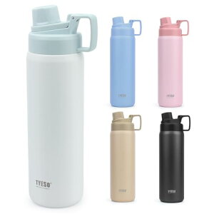 TYESO ���� 900ml �^��f�M �X�e�����X�{�g�� ������ �L�� �ۗ� �X�|�[�c�{�g�� �y�� �􂢂₷�� �R��h�~ �t�^��̌^�n���h�� ��