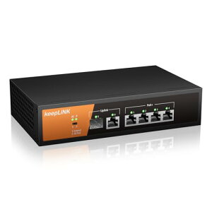 keepLiNK 6�|�[�g PoE �X�C�b�`���O�n�u 10/100/1000Mbps �M�K�r�b�g(4�|�[�gPoE+�A52W) ����⟑� �ݒ�s�v