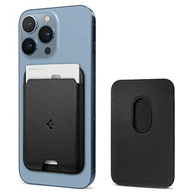 Spigen MagSafe対応 カードケース マグネット内蔵 高級レザー 磁気シールド スリム 背面 ウォレット iPhone 14 iPho