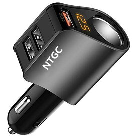 NTGC USB カーチャージャー シガーソケット 車載充電器 分配器 QC3.0 80W/5V ライター 3ポート 急速充電 LED付 オート