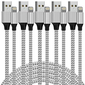 iPhone 充電ケーブル 5本セット 1/1/2/2/3Mライトニングケーブル 超高耐久USB同期＆充電 急速充電ケーブル iPhone/iP