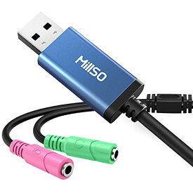 MillSO USB オーディオ 変換アダプタ 外付け サウンドカード USB 3.5mm ミニ ジャック ヘッドホン・マイク端子 ドライバ不要