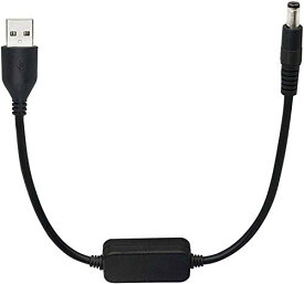 SinLoon 5v 12v usb 昇圧USB(Aタイプ)オス→DCジャックオス電源供給ケーブル(外径5.5mm内径2.1mm)黒30cm/用