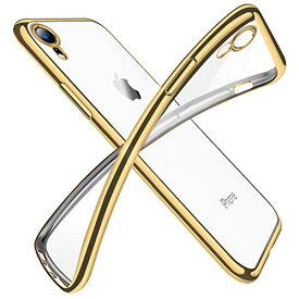 iPhone XR ケース クリア 透明 tpu シリコン メッキ加工 スリム 薄型 6.1インチ スマホケース 耐衝撃 黄変防止 一体型 人気