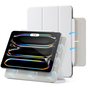 ESR iPad Pro 13�C���` �P�[�X M4 2024��p ���̓}�O�l�b�g�z���� �X�����ȎO�܂�X�^���h�P�[�X Pencil Pro/U