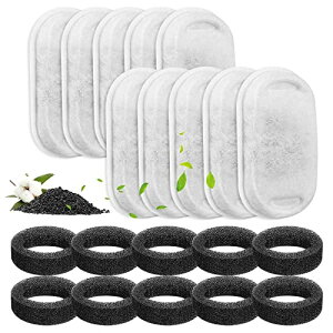 Cunina 10+10枚入 猫 水飲み器 フィルター 3.2L 犬 水飲み器 用フィルター 活性炭フィルター 猫 給水器 フィルター ペット自