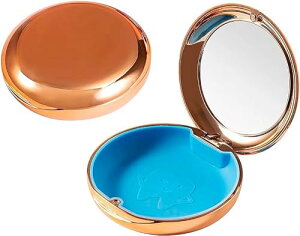 xuanli マウスピース ケース リテーナーケース インビザライン ケース 対応 歯茎 矯正 ケース 鏡付き 可愛い 薄型 携帯用 アライナー