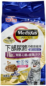 メディファス キャットフード 11歳から チキン味 下部尿路/pHコントロール/麻布大学共同開発/国産/アルミ小分け 3kg(500g×6)