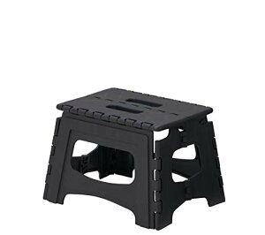 天馬(Tenma) 隙間に収納できる折り畳み踏み台 フォールディングステップ 室内用 脚立 軽くて持ち手付きのステップ 頑丈色 ブラック耐荷重1