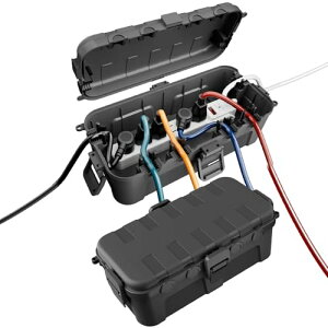 RESTMO2個セットコンセントボックス 大型 屋外 電源 電気 防水 ボックス IP54雨よけ 耐候性 ガーデンライト、タイマー、延長コード、