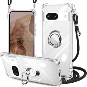 PAILAIMEN Google Pixel 8a ケース クリア ネック リング付き ショルダー pixel 8aケース 透明 耐衝撃 対応