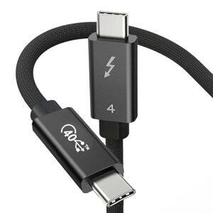 Thunderbolt 4 P[u ubN 1.5m 240W}[d 8KΉ 40 Gbps f[^] Type-C &Type-C