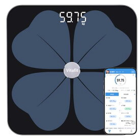 Vitafit 体重計スマホ連動 体脂肪計 体組成計 ITO アプリ対応/fitbit連携/体脂肪率/BMI/基礎代謝量/水分量/体脂肪量/骨量