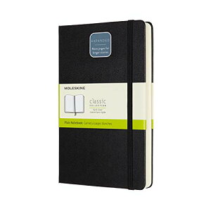 モレスキン ノート クラシック ノートブック エクスパンデッド(400ページ) ハードカバー 無地 ラージサイズ(横13cm×縦21cm) ブラ