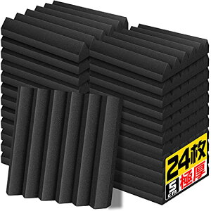 YOPIN 吸音材 30*30*5cm 極厚 ウレタンフォーム 吸音対策 室内装飾 楽器 消音 騒音 防音 吸音パネル 両面テープ付き (2.1