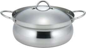 下村企販 卓上鍋 22cm 三層鋼 日本製 IH・ガス火対応 食洗機対応 2~3人用 割れにくい 軽量 熱伝導率がいい アルミ芯 ステンレス フ