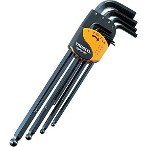 トラスコ中山(TRUSCO) ボールポイント六角棒レンチセット ロングタイプ 9本組 TBRL-9S