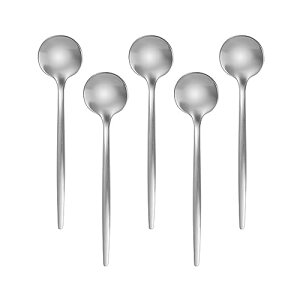 Easytoti コーヒースプーン ティースプーン 5本セット 13cm おしゃれ 可愛いスプーン 18-8ステンレス鋼製 つや消し 食洗機対応