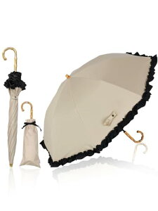 KIZAWA 日傘 UVカット 100 遮光 二段式 折りたたみ日傘 長傘 逆折り 2段折り 完全遮光 日傘兼用雨傘 レディース 5級撥水 折り