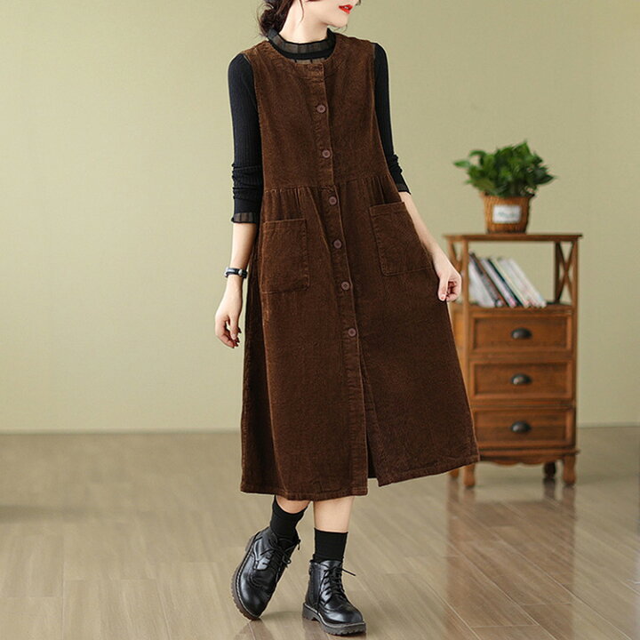 楽天市場】コーデュロイ ジャンパースカート 秋 冬 ワンピース 秋冬  