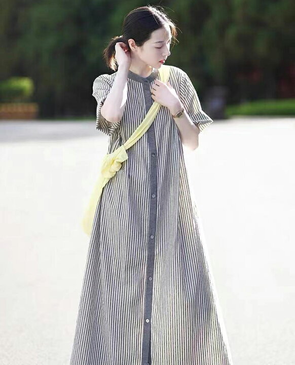 楽天市場】ストライプシャツワンピース ワンピース レディース シャツ  