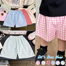 お盆セール超目玉■ 2A キッズルームパンツ ギンガムチェック ルームウェア ショートパンツ パンツ レディース ゆったり 部屋着 パジャマ【送料無料】