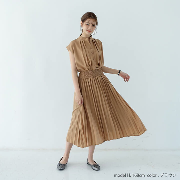 楽天市場】2A39 プリーツワンピース レディース 短袖 ノースリーブ  